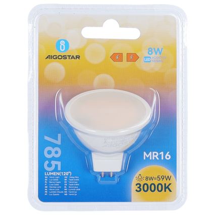 LED žarnica MR16 GU5,3/8W/12V 3000K - Aigostar
