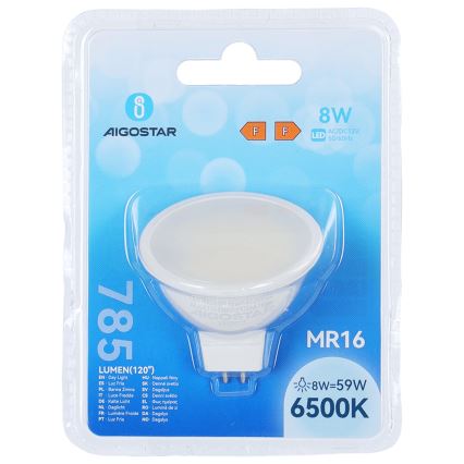LED žarnica MR16 GU5,3/8W/12V 6500K - Aigostar