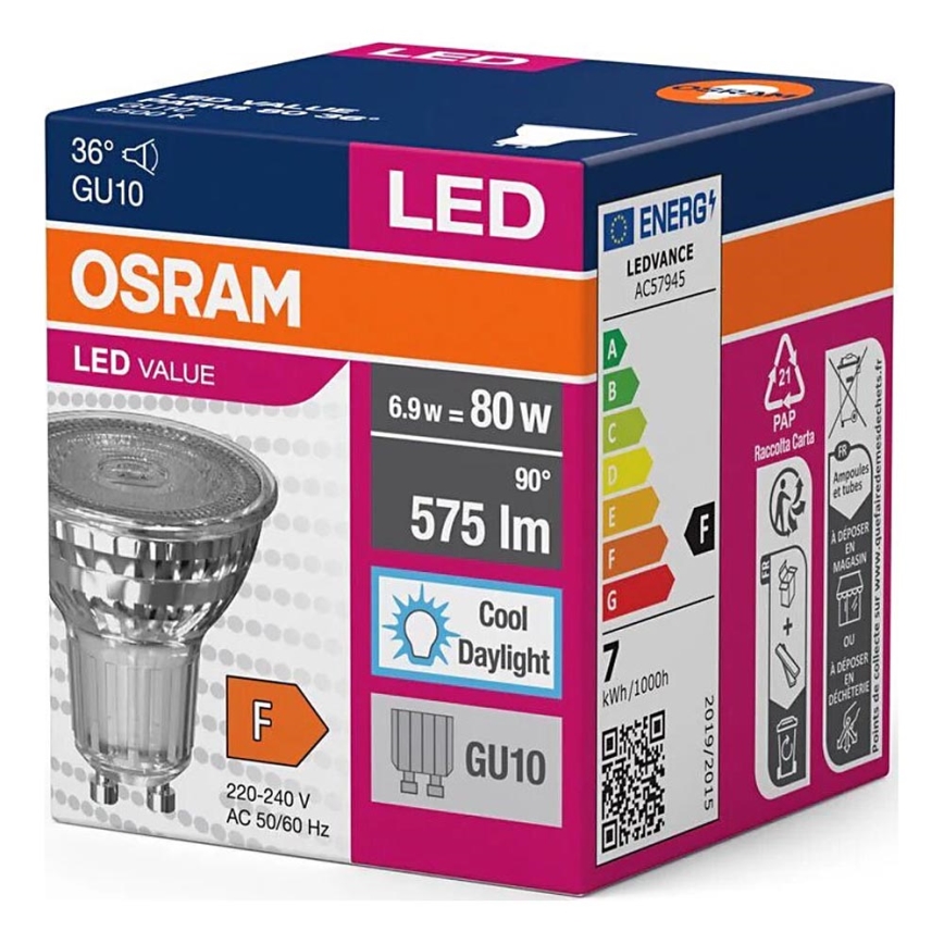 LED Žarnica PAR16 GU10/6,9W/230V 6500K - Osram