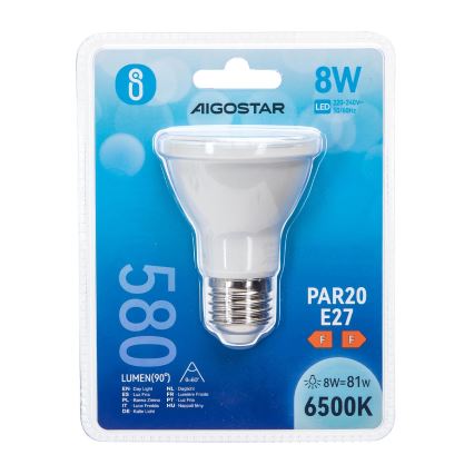 LED Žarnica PAR20 E27/8W/230V 6500K - Aigostar