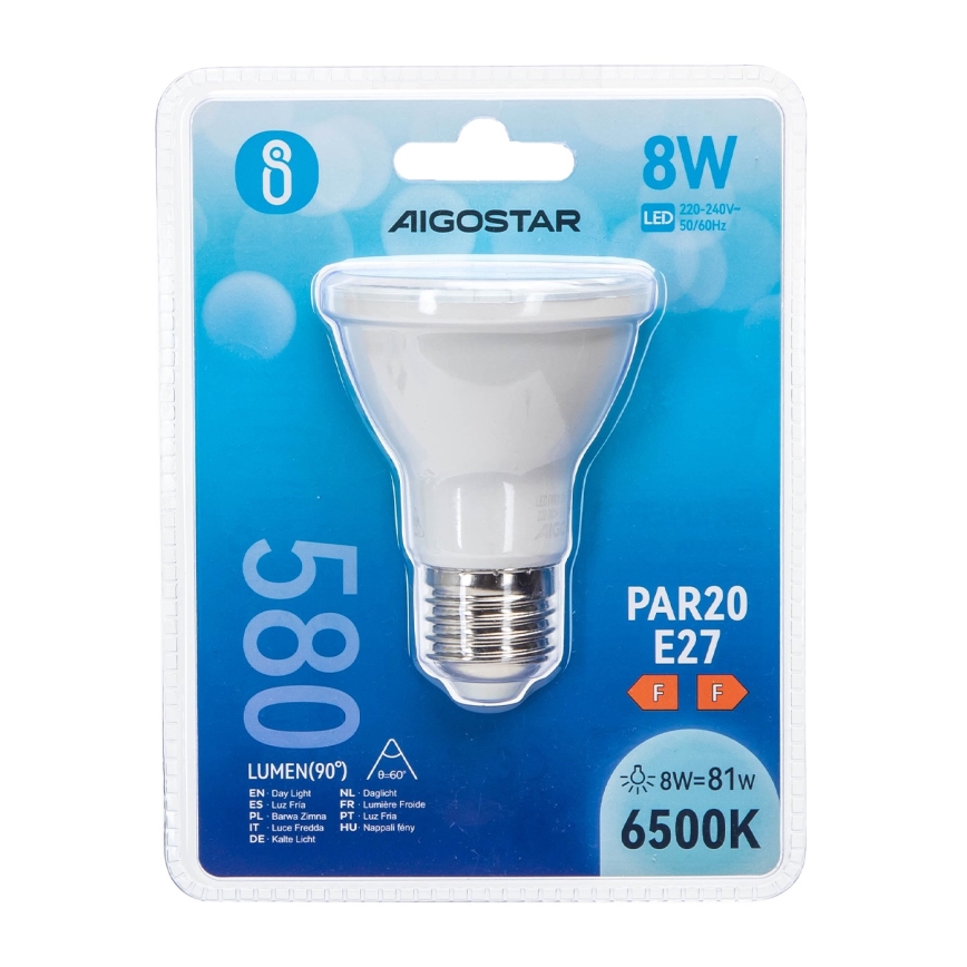 LED Žarnica PAR20 E27/8W/230V 6500K - Aigostar