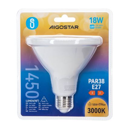 LED Žarnica PAR38 E27/18W/230V 3000K - Aigostar