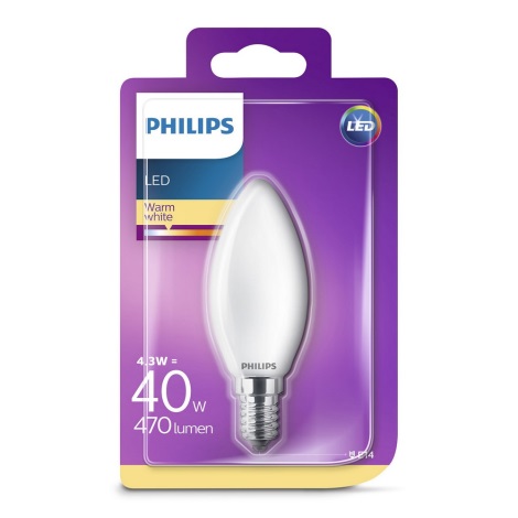LED Žarnica Philips B35 E14/4,3W/230V 2700K