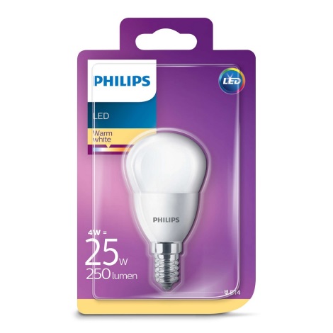 LED žarnica Philips E14/4W/230V - LUSTER mlečna