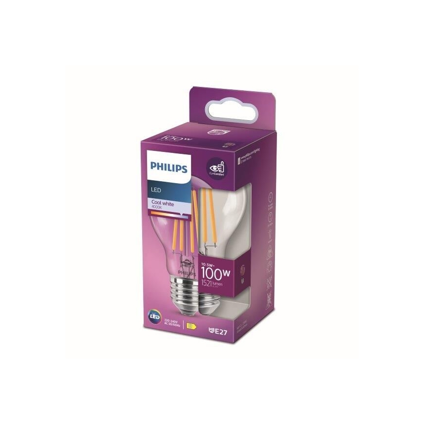 LED Žarnica Philips E27/10,5W/230V 4000K