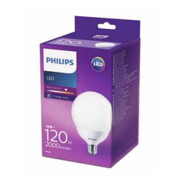 LED Žarnica Philips G120 E27/18W/230V 2700K