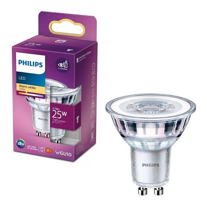 LED Žarnica Philips PAR16 GU10/2,7W/230V 2700K