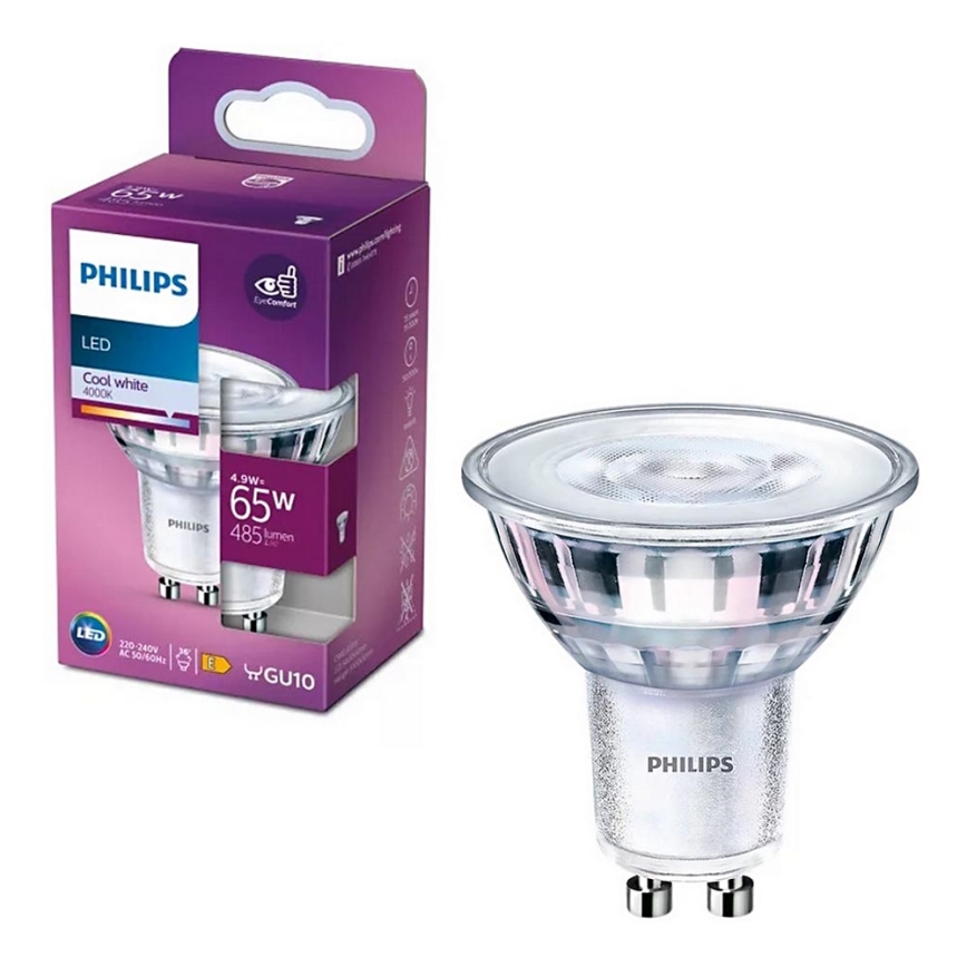 LED Žarnica Philips PAR16 GU10/4,9W/230V 4000K