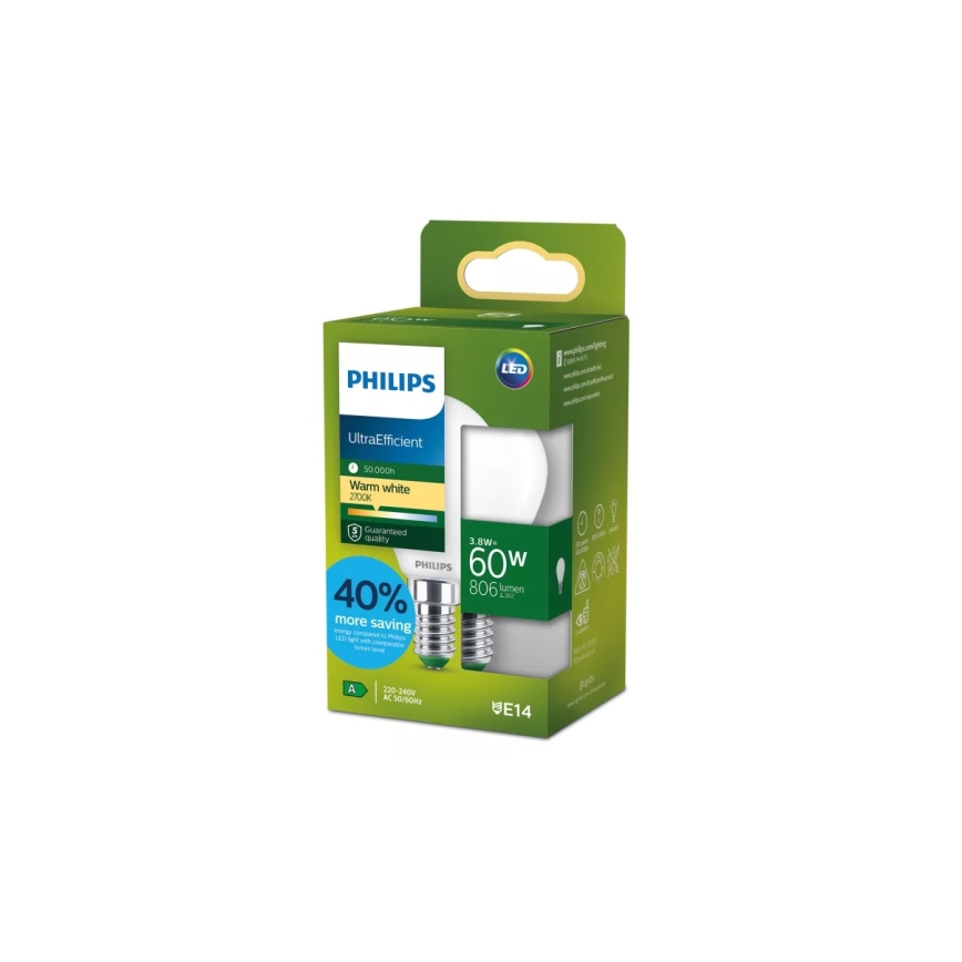LED žarnica Philips ULTRAEFFICIENT P45 E14/3,8W/230V 2700K