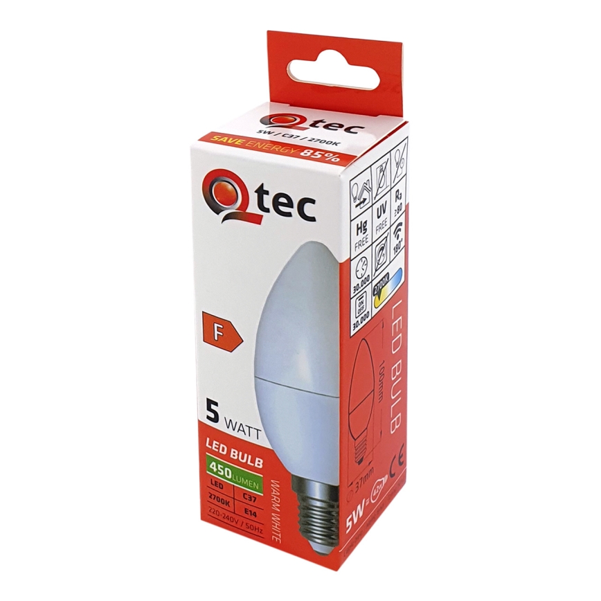 LED Žarnica Qtec C35 E14/5W/230V 2700K