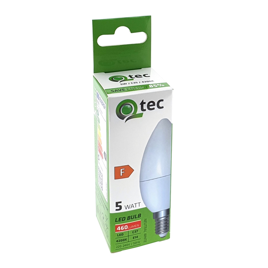 LED Žarnica Qtec C35 E14/5W/230V 4200K