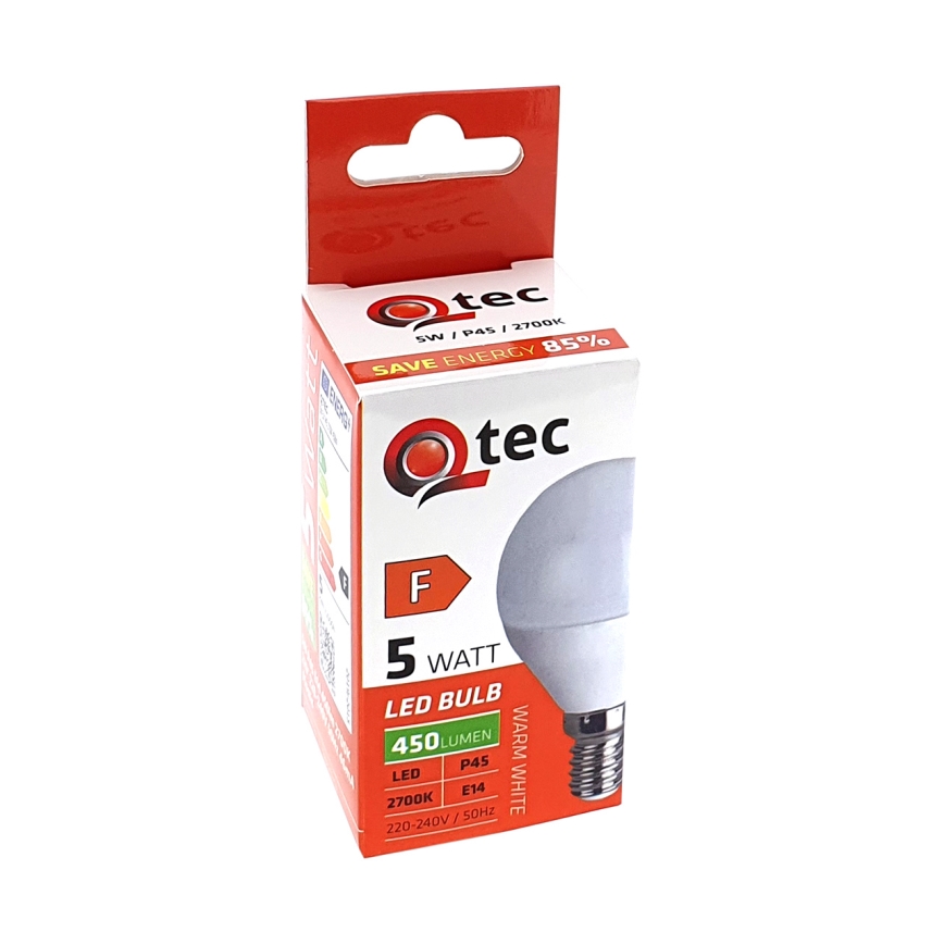LED Žarnica Qtec P45 E14/5W/230V 2700K