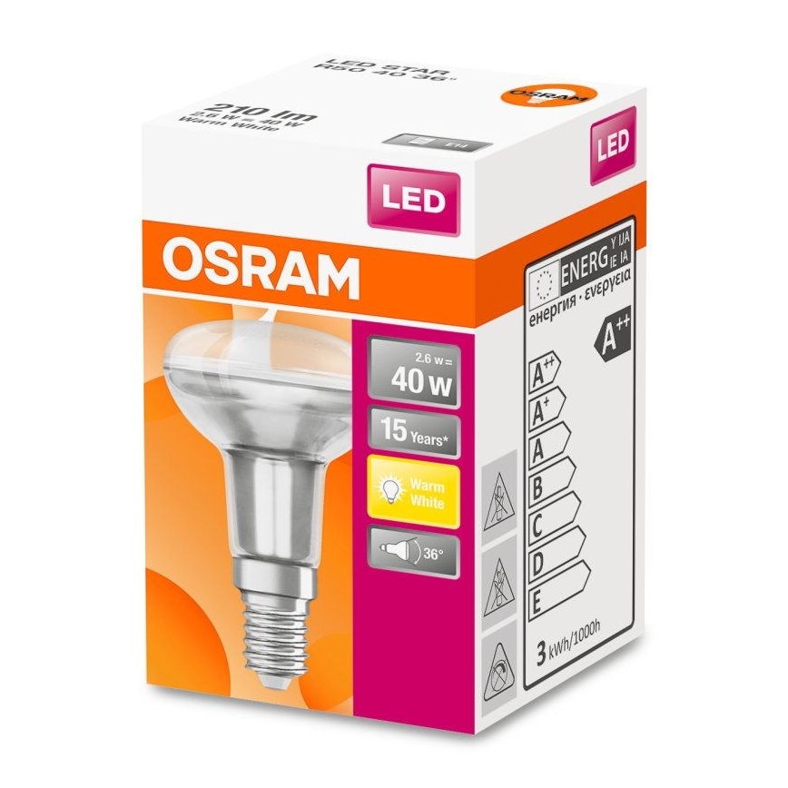 LED Žarnica R50 E14/2,6W/230V 2700K - Osram
