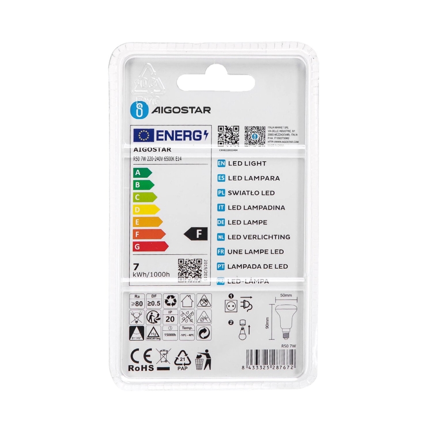 LED Žarnica R50 E14/7W/230V 6500K - Aigostar