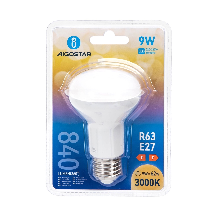 LED Žarnica R63 E27/9W/230V 3000K - Aigostar