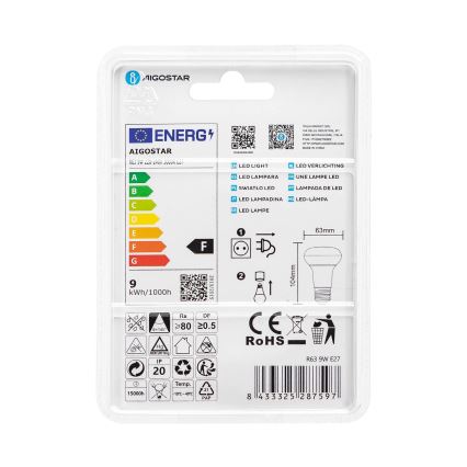 LED Žarnica R63 E27/9W/230V 3000K - Aigostar