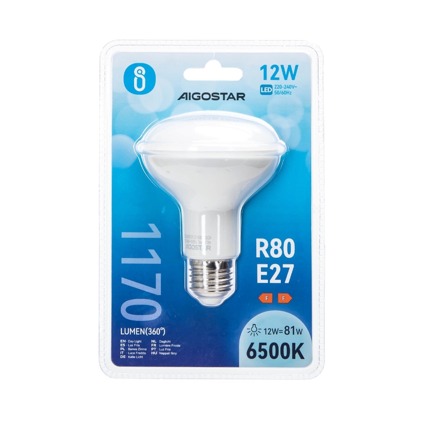 LED Žarnica R80 E27/12W/230V 6500K - Aigostar