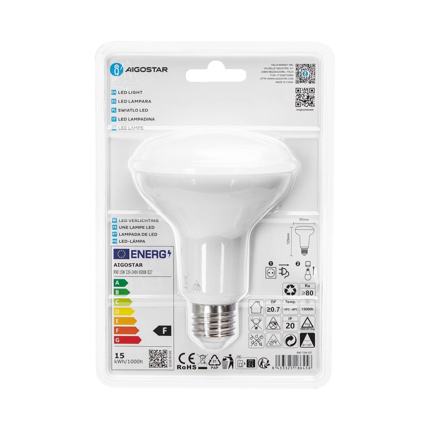 LED Žarnica R90 E27/15W/230V 6500K - Aigostar