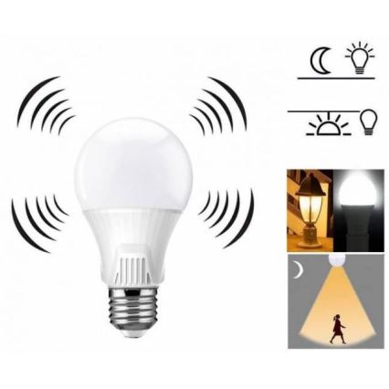 LED žarnica s senzorjem gibanja E27/9W/230V 6500K