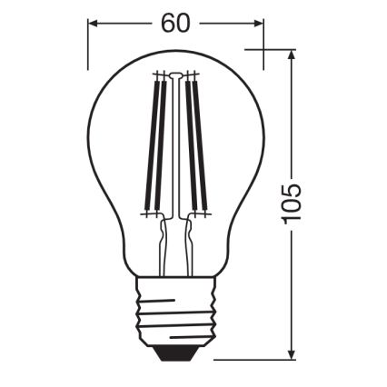 LED žarnica z senzorjem mraka CLASSIC FILAMENT A60 E27/7,3W/230V 2700K - Osram