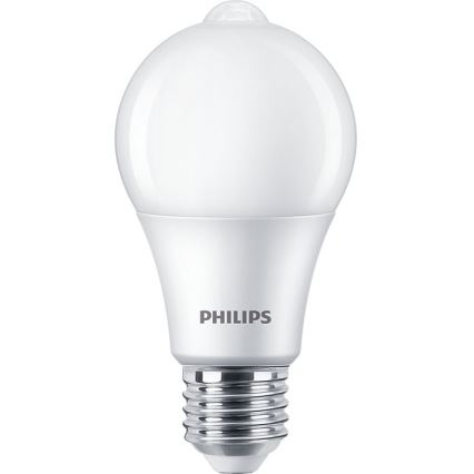 LED Žarnica s senzorjem Philips A60 E27/8W/230V 2700K