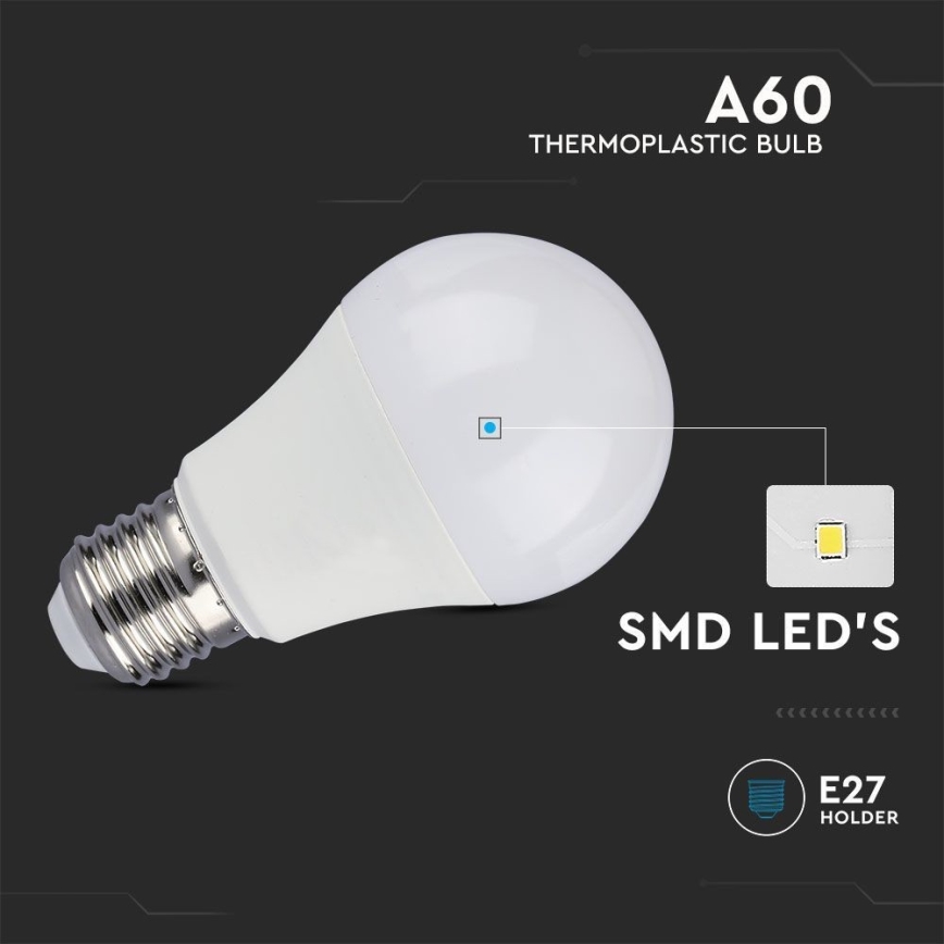 LED Žarnica SAMSUNG CHIP A60 E27/8,5W/230V 3000K