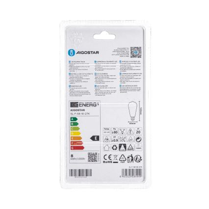 LED žarnica ST64 E27/8W/230V 2700K - Aigostar