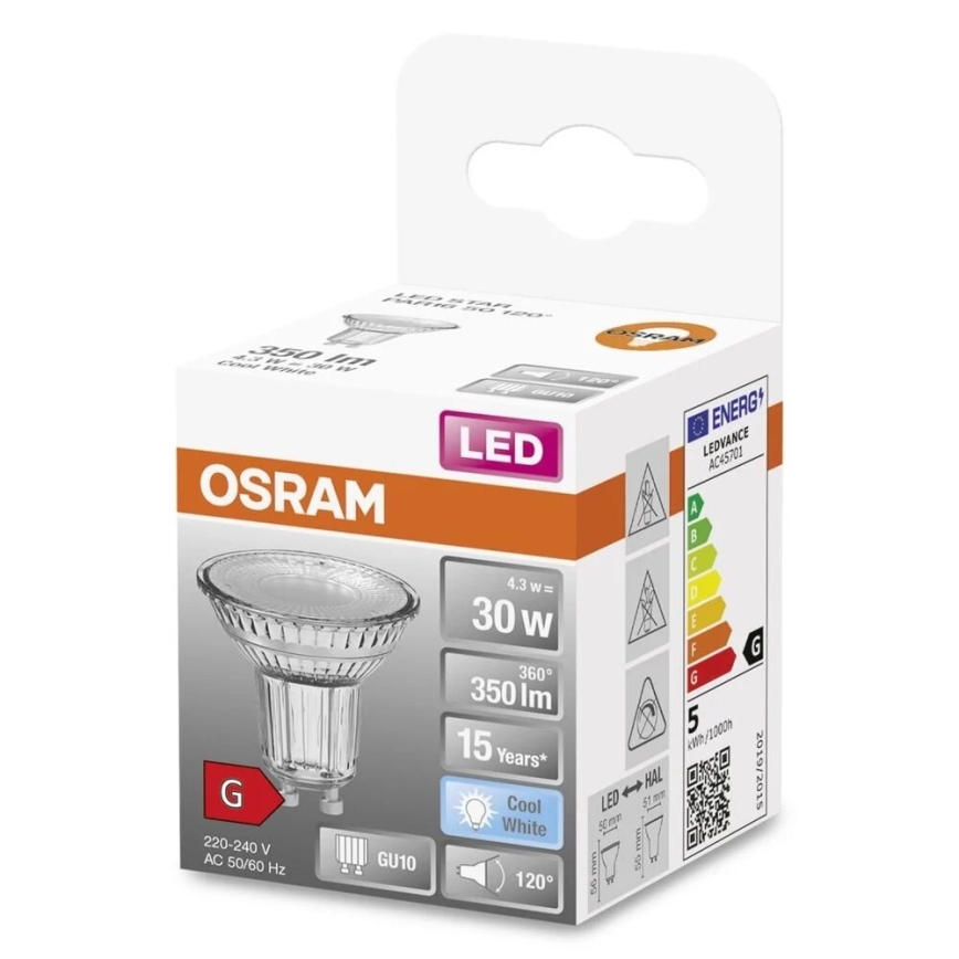 LED Žarnica STAR PAR16 GU10/4,3W/230V 4000K 120° - Osram