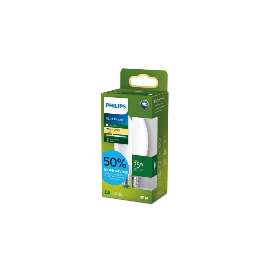 LED žarnica ULTRAEFFICIENT Philips B35 E14/1,2W/230V 2700K