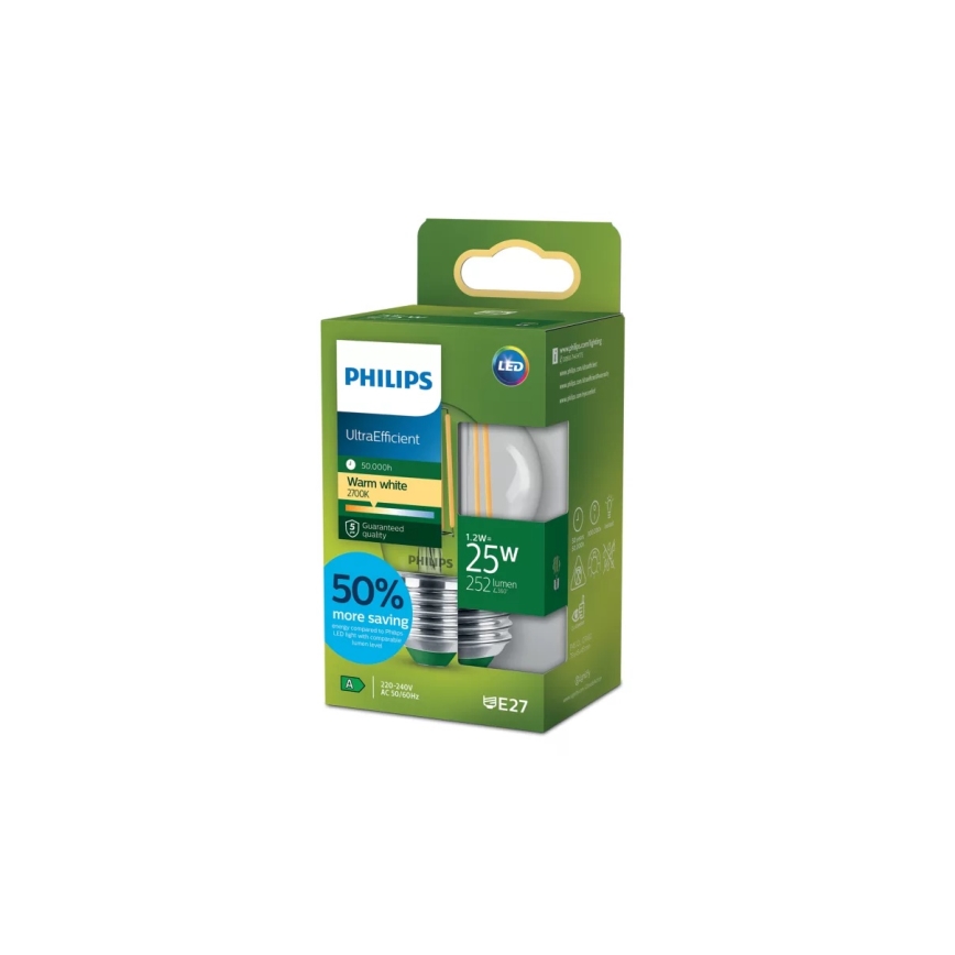 LED žarnica ULTRAEFFICIENT VINTAGE Philips P45 E27/1,2W/230V 2700K