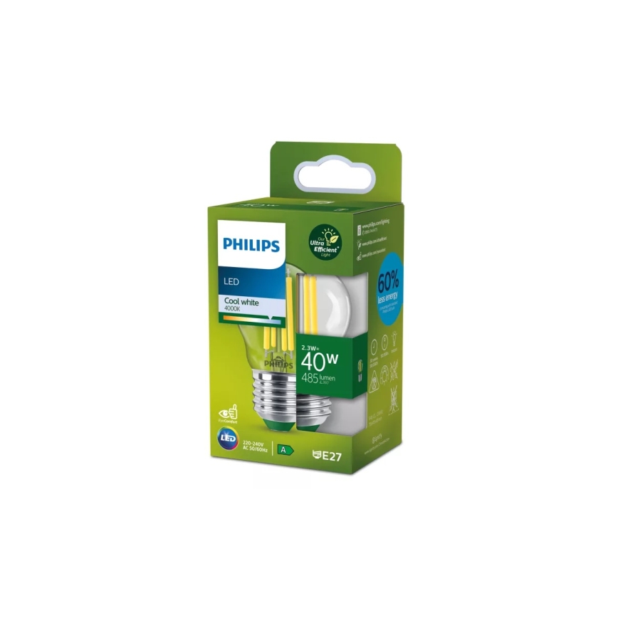 LED žarnica ULTRAEFFICIENT VINTAGE Philips P45 E27/2,3W/230V 4000K