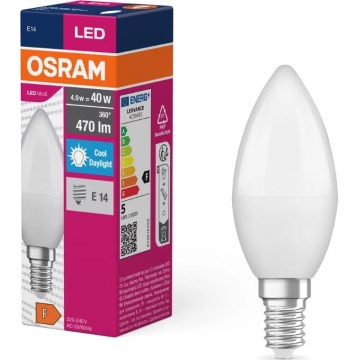LED Žarnica VALUE B40 E14/4,9W/230V 6500K - Osram