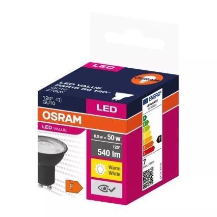 LED Žarnica VALUE PAR16 GU10/6,9W/230V 2700K 120° črna - Ledvance