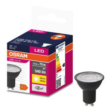 LED Žarnica VALUE PAR16 GU10/6,9W/230V 2700K 36° črna - Osram