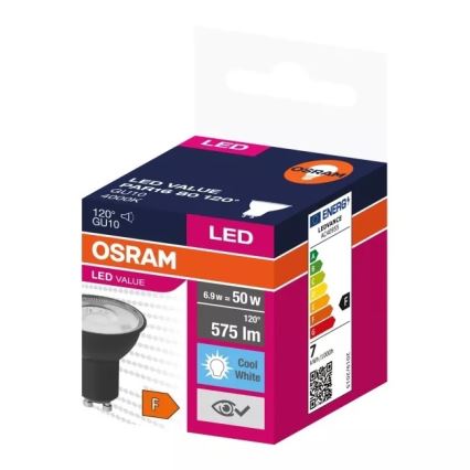 LED Žarnica VALUE PAR16 GU10/6,9W/230V 4000K 120° črna - Ledvance