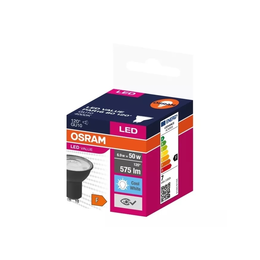 LED Žarnica VALUE PAR16 GU10/6,9W/230V 4000K 120° črna - Ledvance