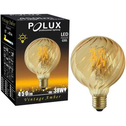 LED Žarnica VINTAGE AMBER G95 E27/4W/230V 2700K