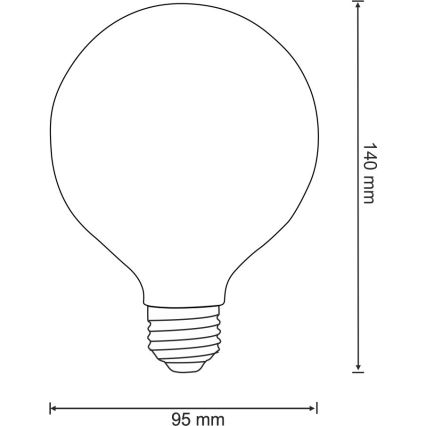 LED Žarnica VINTAGE AMBER G95 E27/4W/230V 2700K