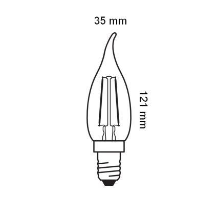 LED žarnica VINTAGE FILAMENT E14/1,5W/230V 2400K - Osram
