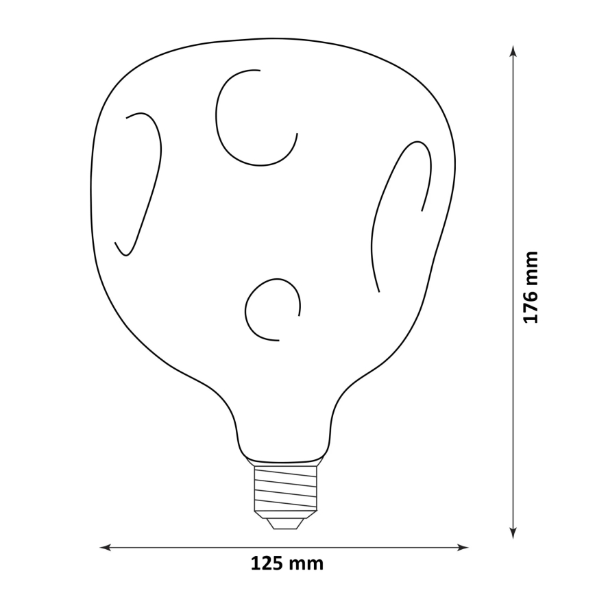 LED žarnica VINTAGE FILAMENT G125 E27/2,4W/230V 1800K
