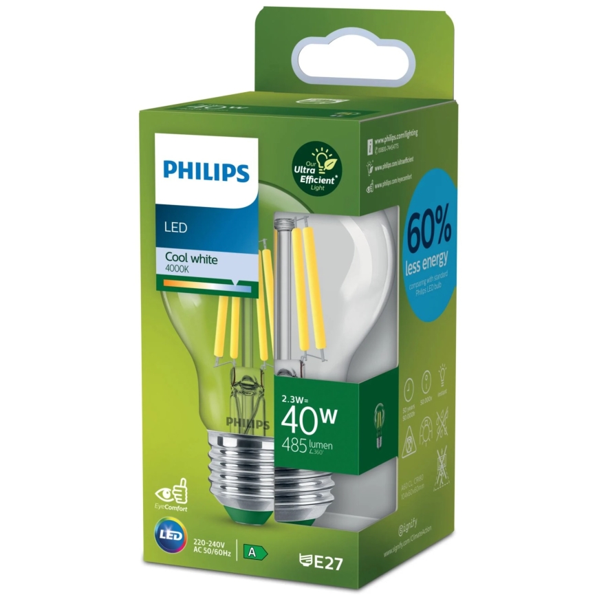 LED Žarnica VINTAGE Philips A60 E27/2,3W/230V 4000K