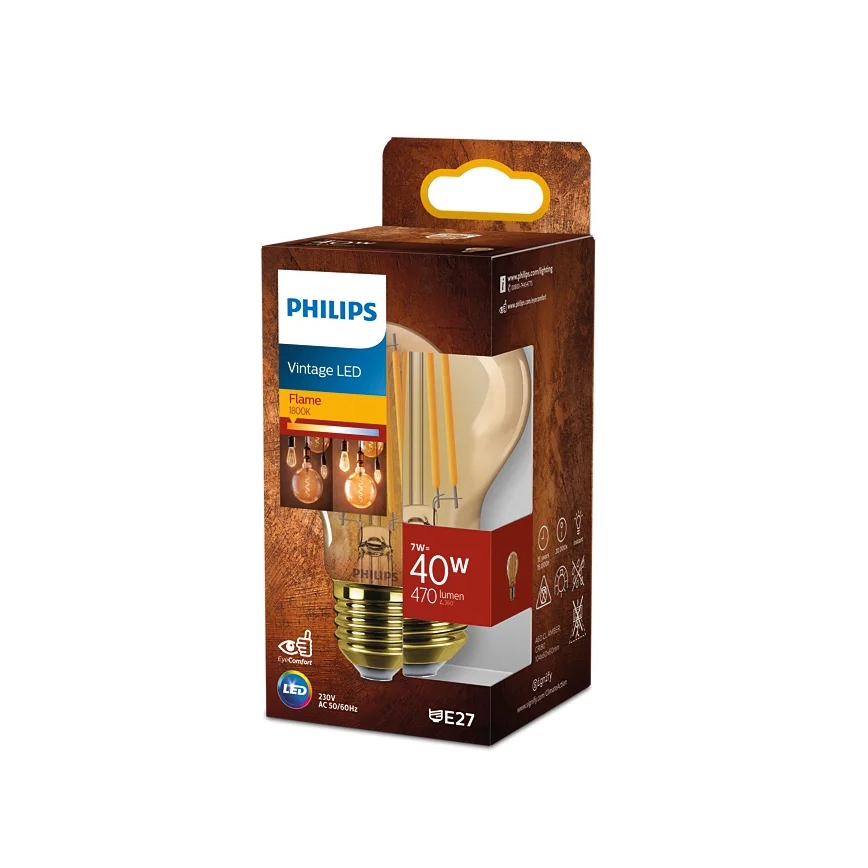 LED Žarnica VINTAGE Philips A60 E27/7W/230V 1800K