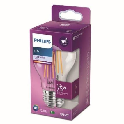 LED Žarnica VINTAGE Philips A60 E27/8,5W/230V 4000K