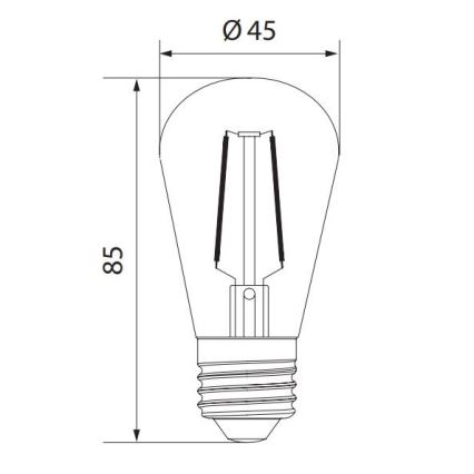 LED Žarnica VINTAGE ST45 E27/1W/230V 3000K -  Brilagi