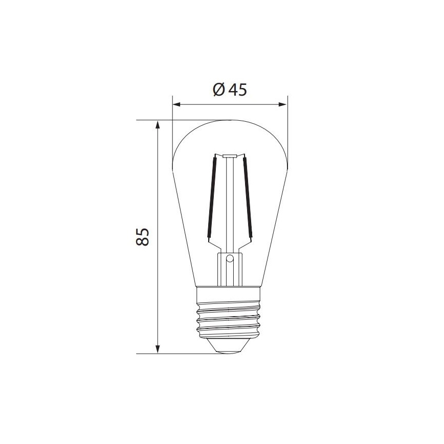 LED Žarnica VINTAGE ST45 E27/1W/230V 3000K -  Brilagi