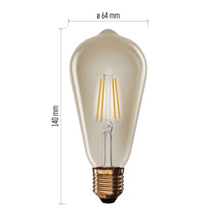 LED Žarnica VINTAGE ST64 E27/4,5W/230V 2200K