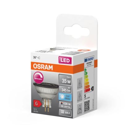 LED žarnica z zatemnitvijo MR16 GU5,3/5W/12V 4000K 36° CRI 90 - Osram