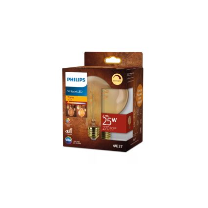 LED žarnica z zatemnjevanjem VINTAGE Philips G95 E27/3,1W/230V 1800K