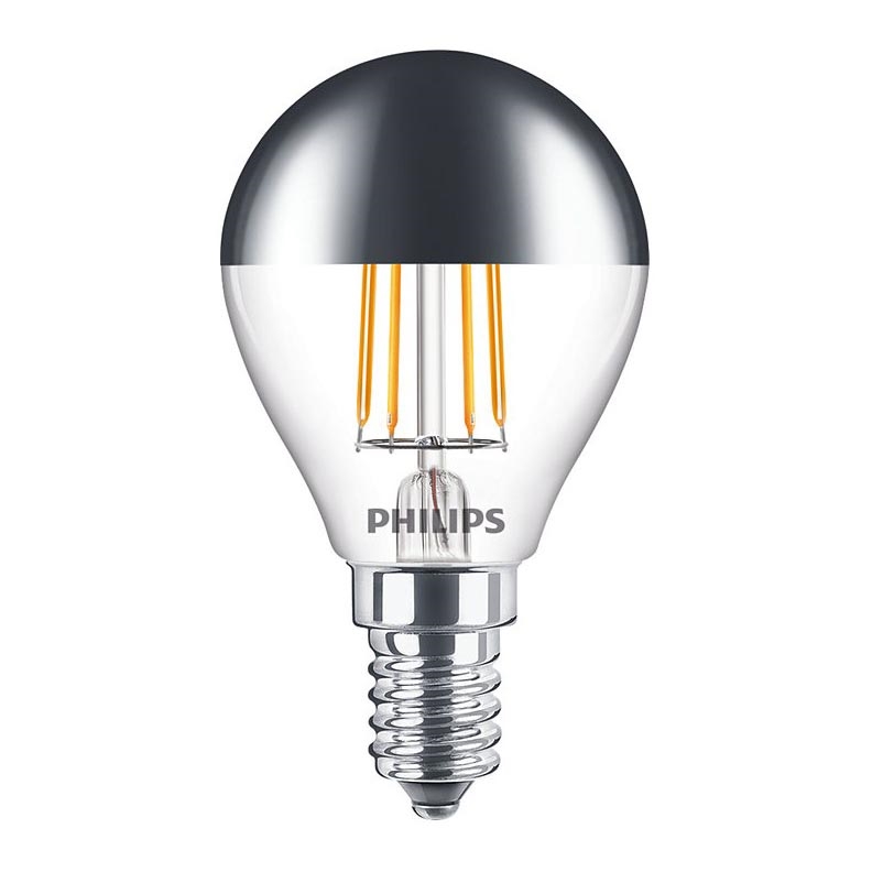 LED Žarnica z zrcalnim sferičnim pokrovčkom DECO Philips P45 E14/4W/230V 2700K