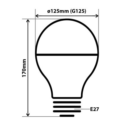 LED Žarnica z zrcalnim sferičnim pokrovom DECOR MIRROR G125 E27/12W/230V 4200K zlata